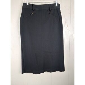 Lauren Ralph Lauren Pencil Skirt 2 Black Cotton Spandex Classic‎ Event Side Zip